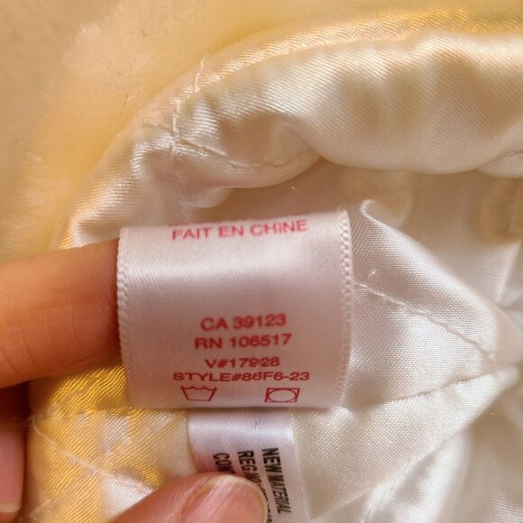 Vintage Reflections faux Ivory Fur Short Brim Quilting Hat Retro WOMEN Rose Pin - Picture 9 of 16